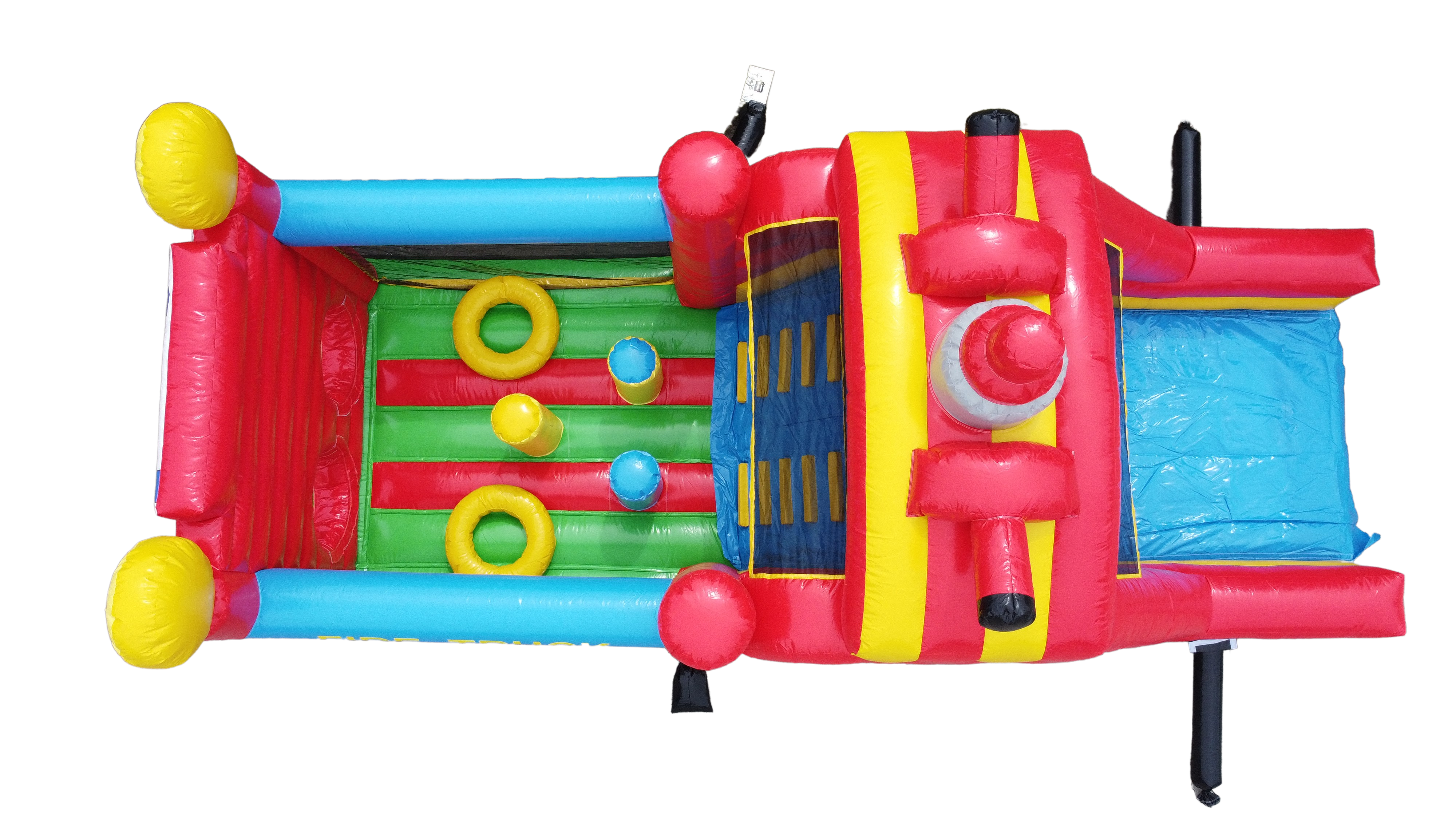 Stormbaan brandweer met glijbaan - 10x3,1x5m