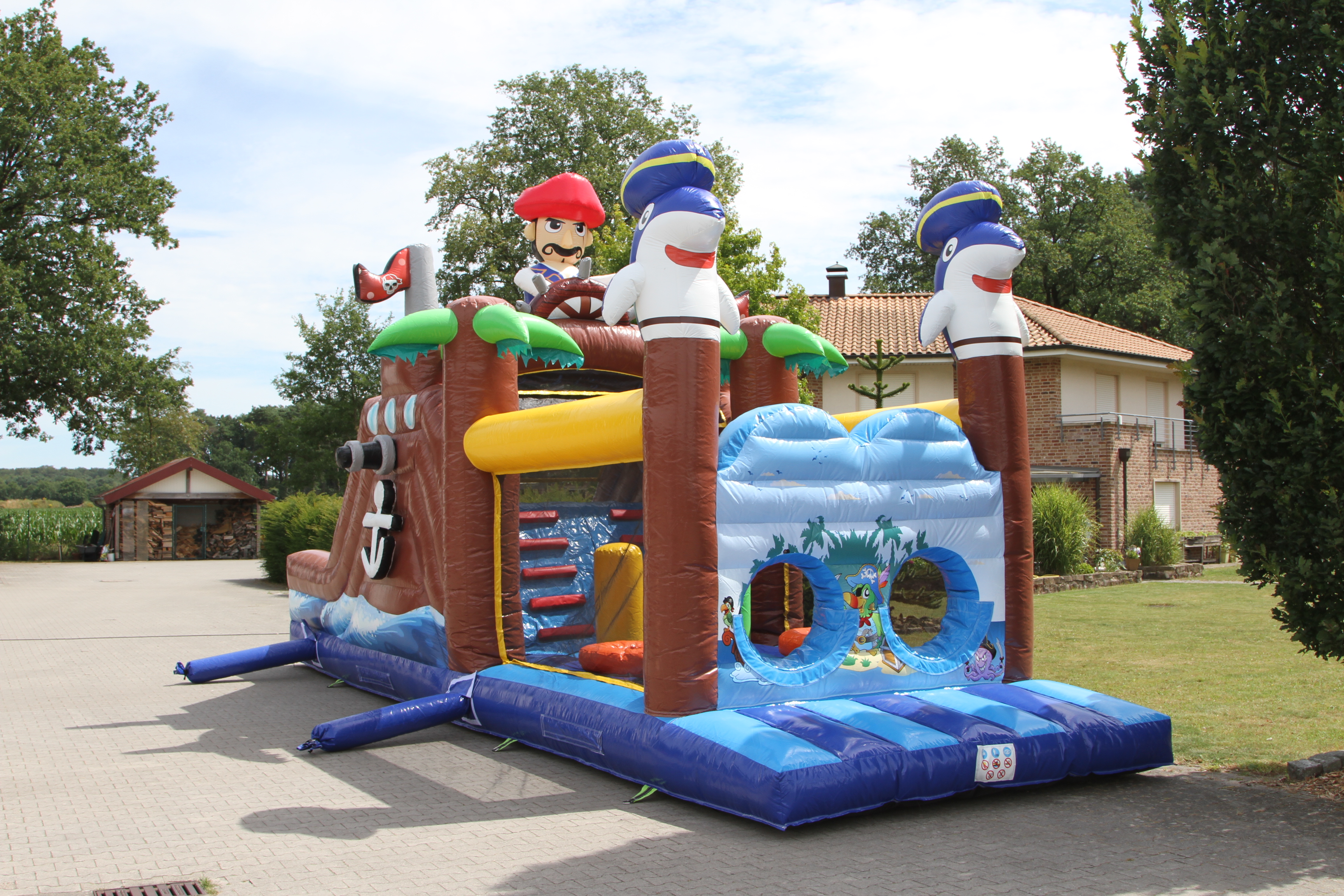 Stormbaan piraat met glijbaan - 10x3,1 m