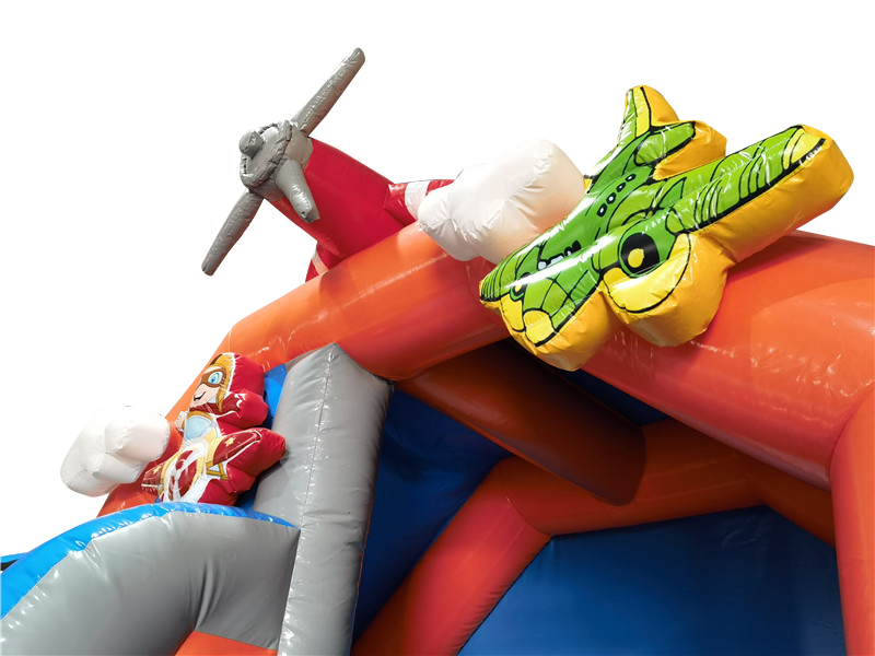 Springkussen 5x4 m - vliegtuig met glijbaan