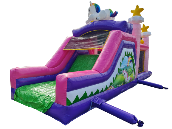 Stormbaan/hindernisbaan eenhoorn met glijbaan 10x3,1 m