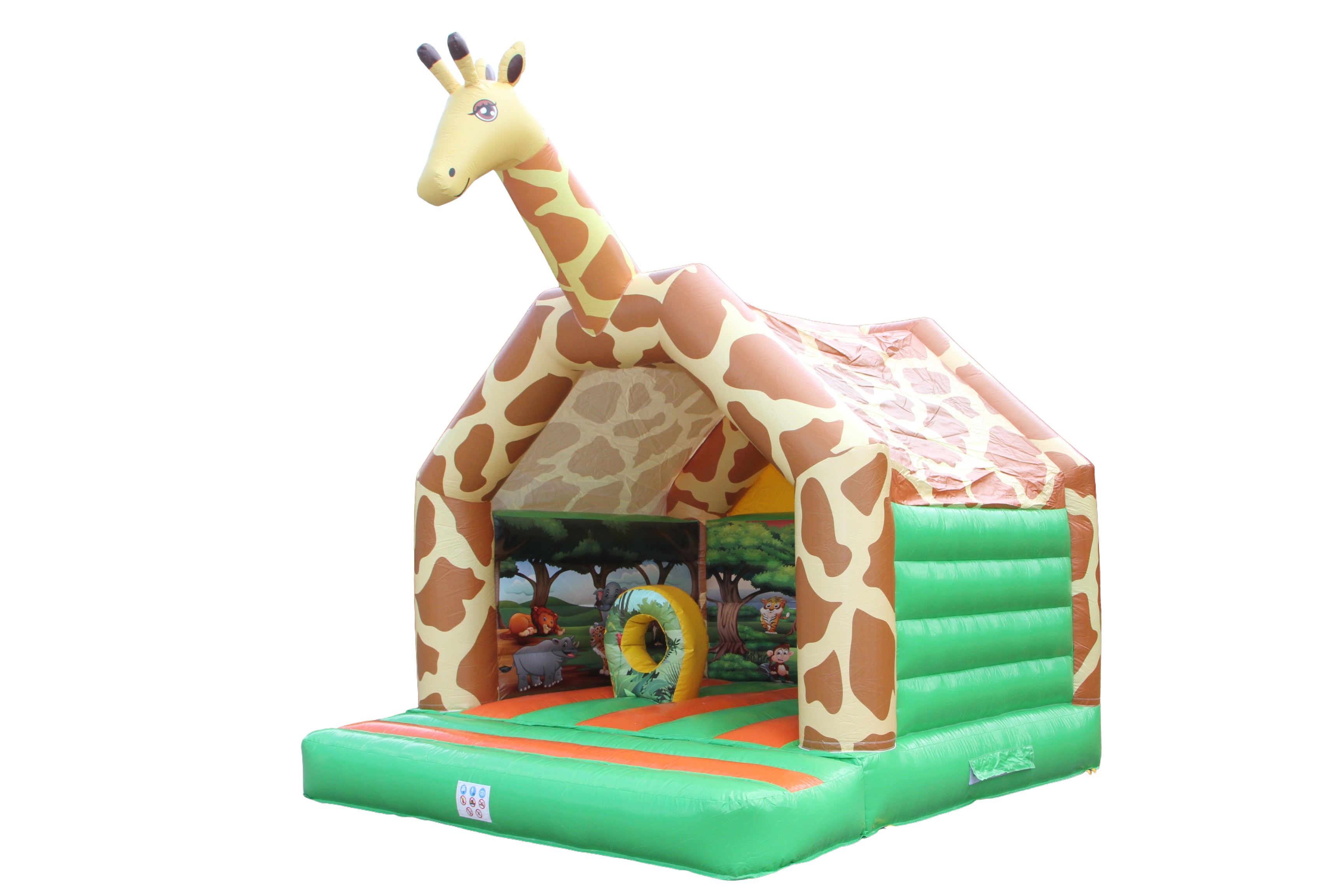 Springkussen 4,5x4 m - giraffe 