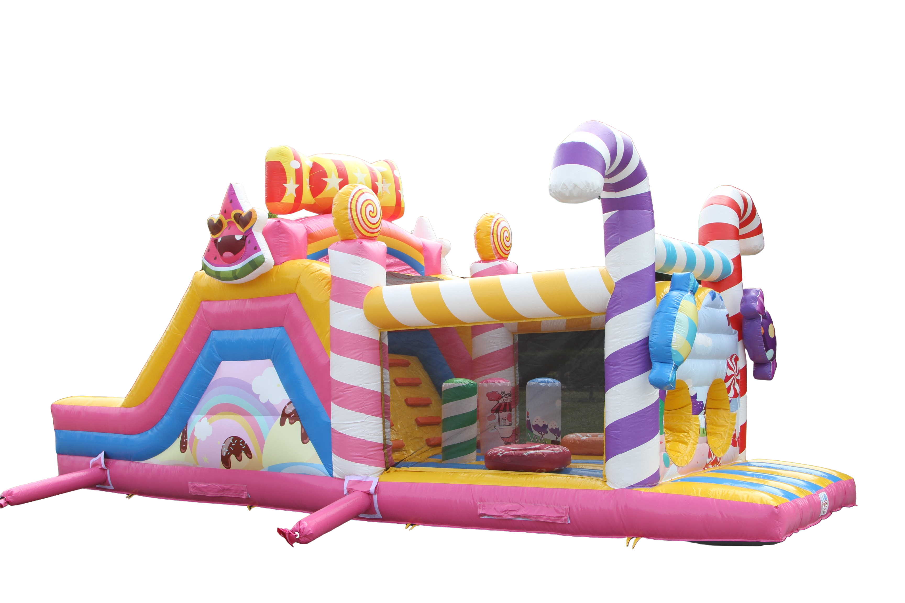 Stormbaan candy met glijbaan - 10x3,1 m