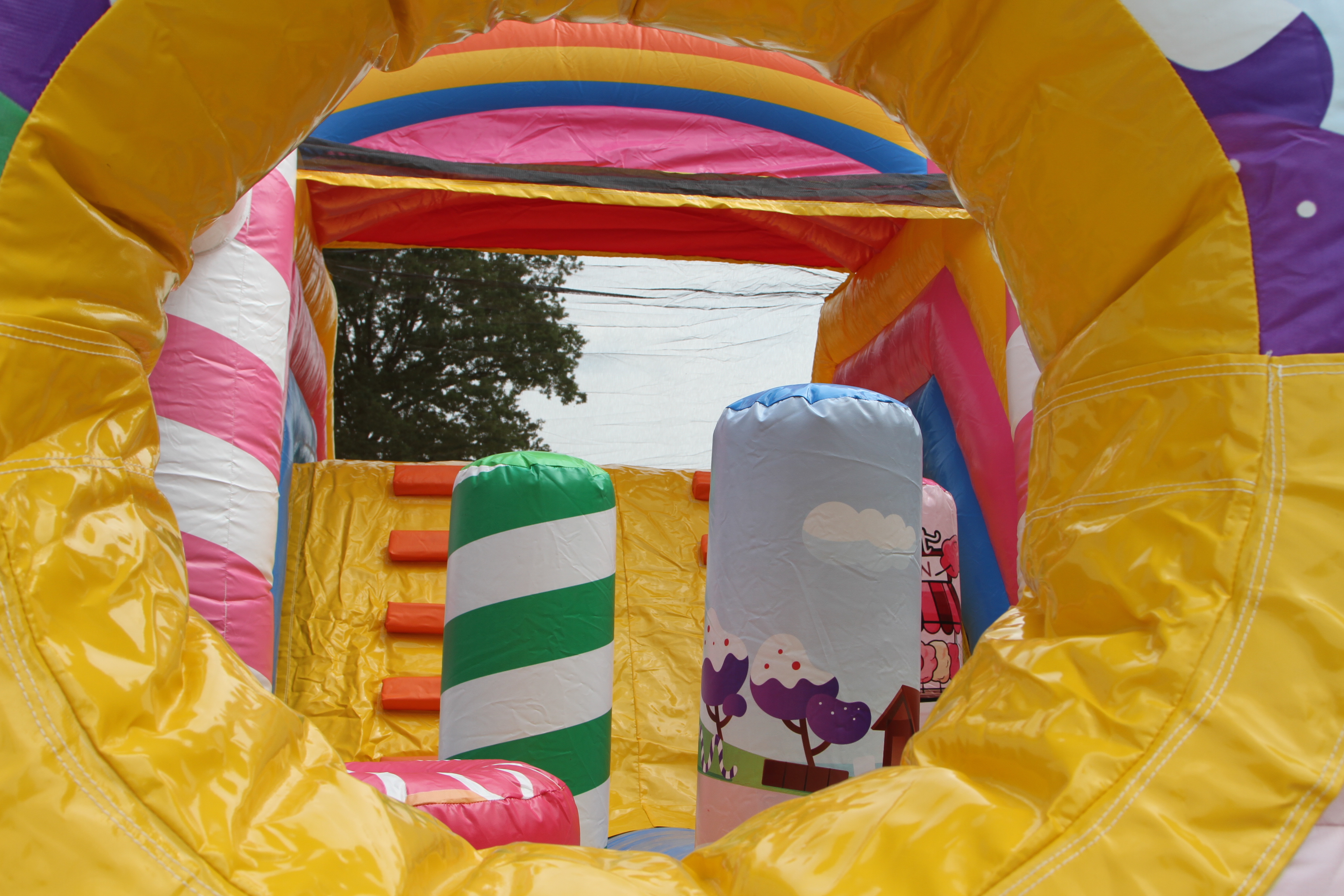 Stormbaan candy met glijbaan - 10x3,1 m