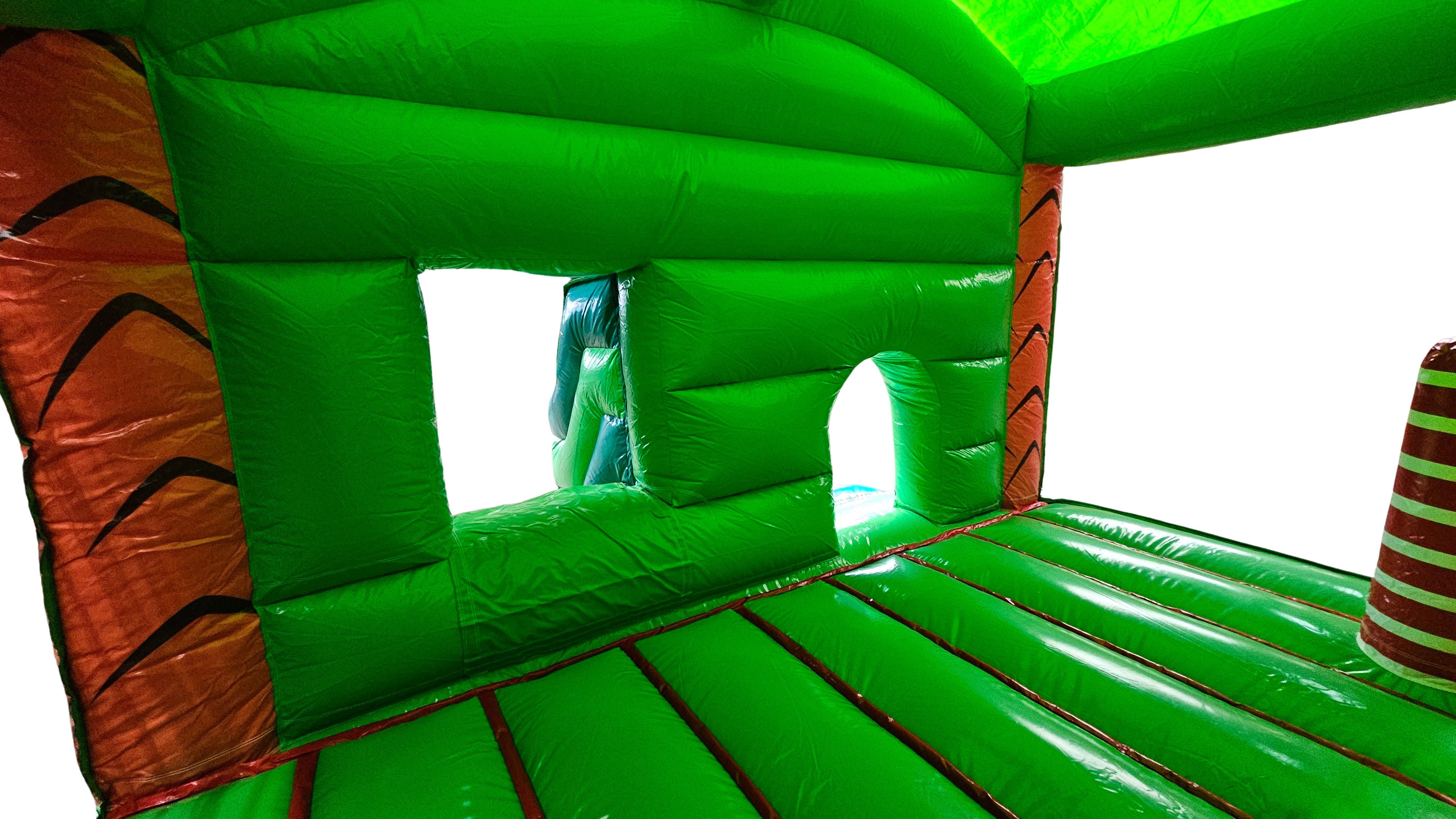 Springkussen dinoworld met dak - 4x4m 