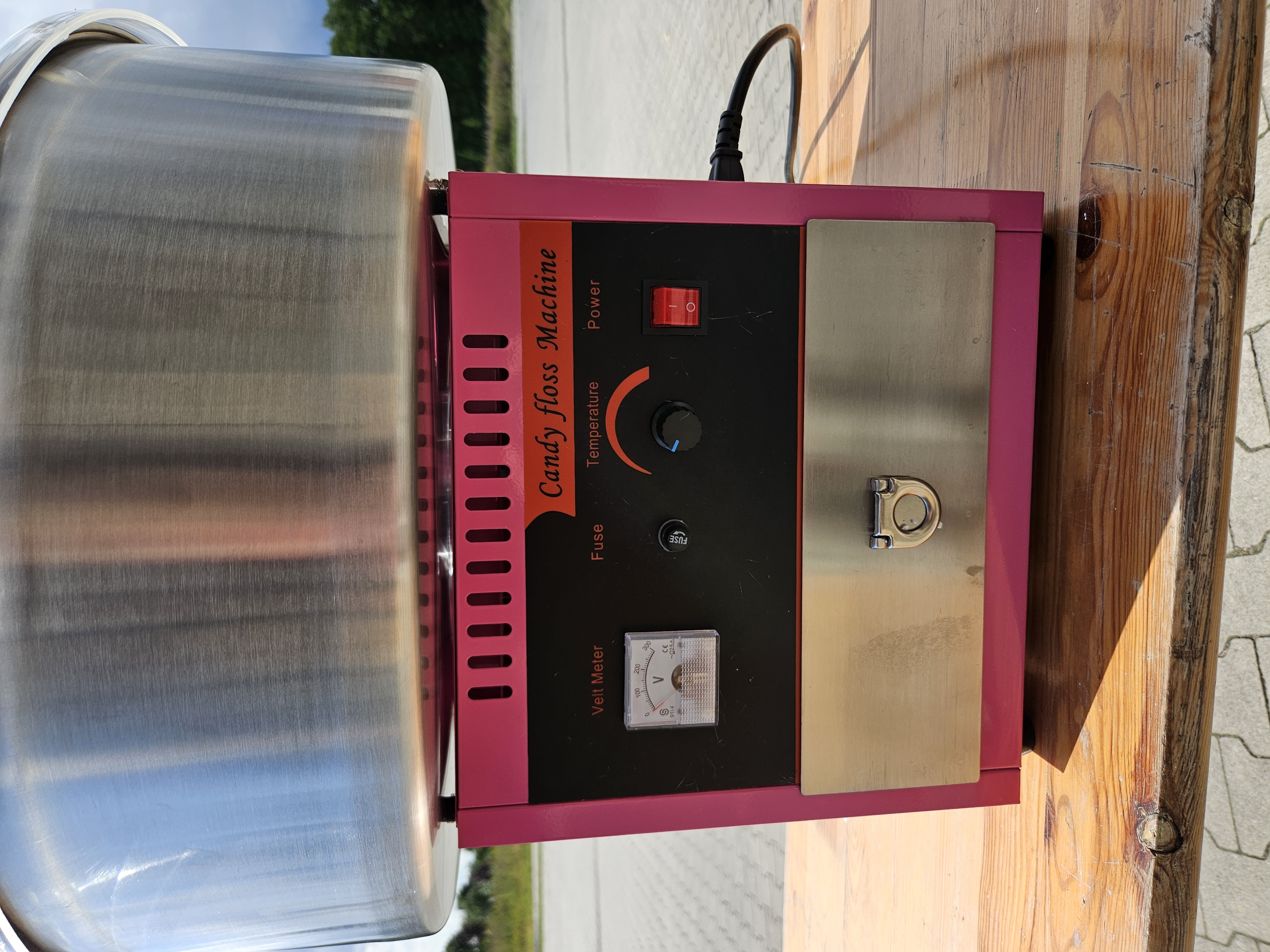 Suikerspinmachine met kom en spatbescherming