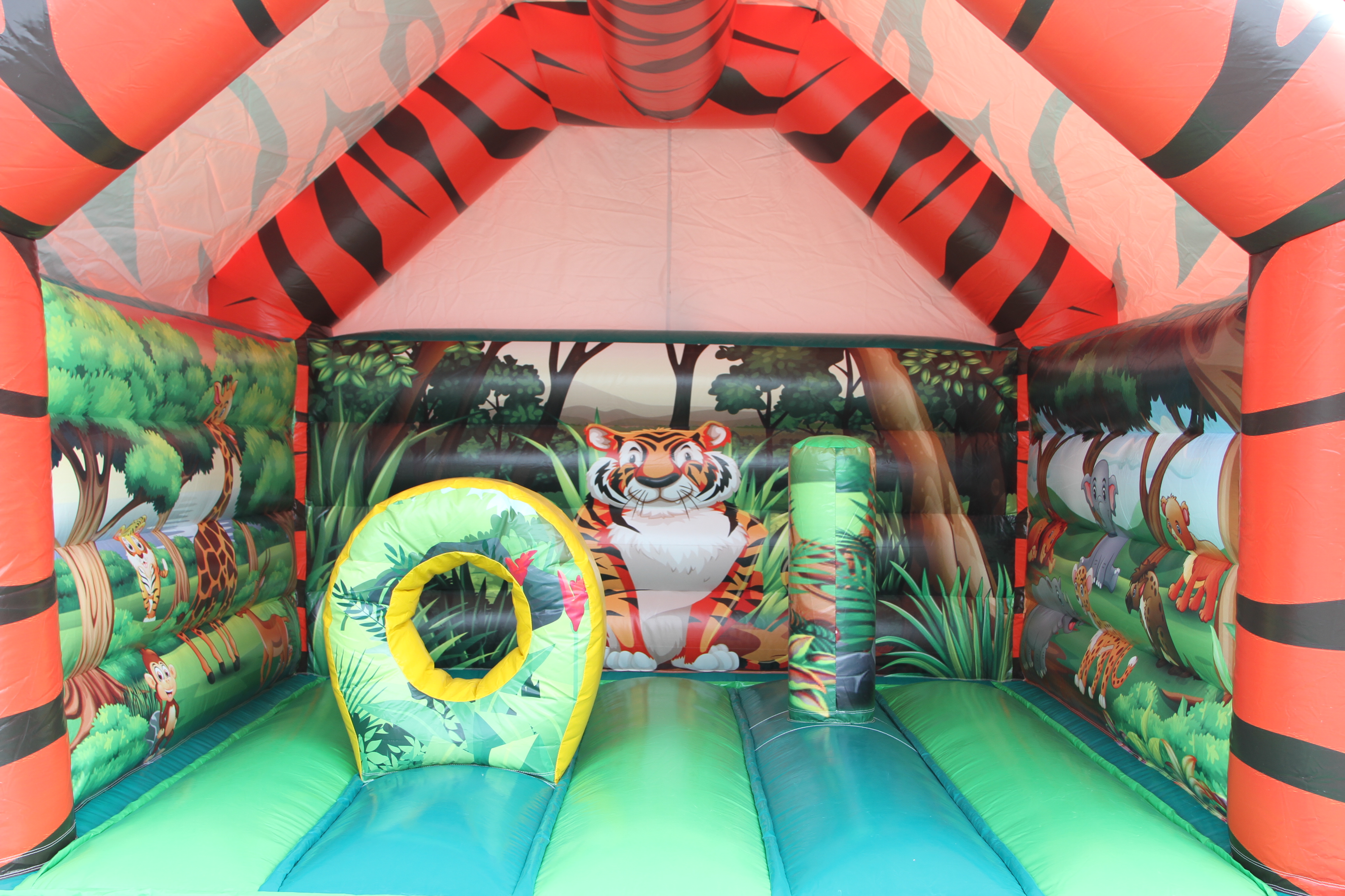 Springkussen 4,5x4 m - tijger