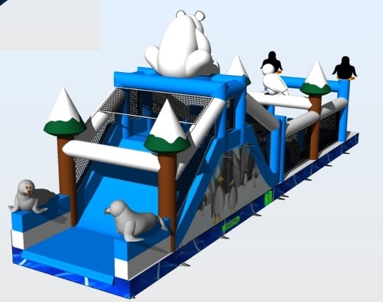 Stormbaan winterthema ijsbeer - 17,5x3,8 m