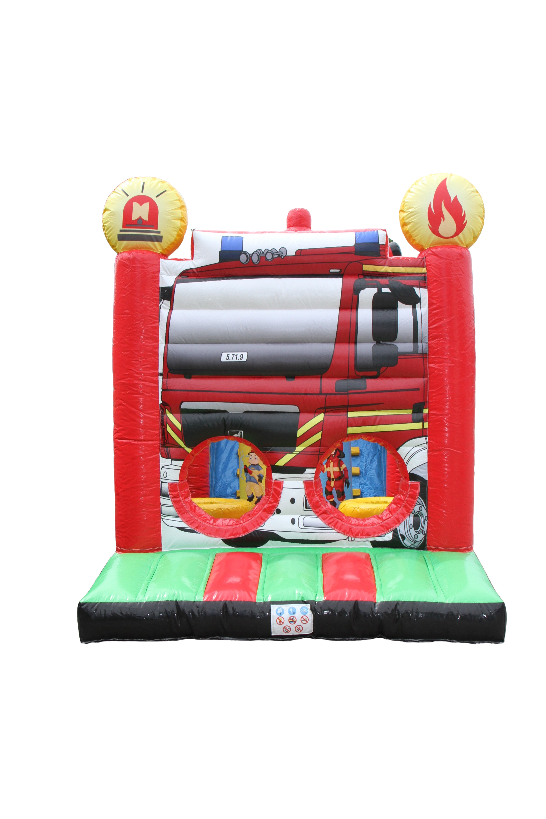 Stormbaan brandweer met glijbaan - 10x3,1x5m