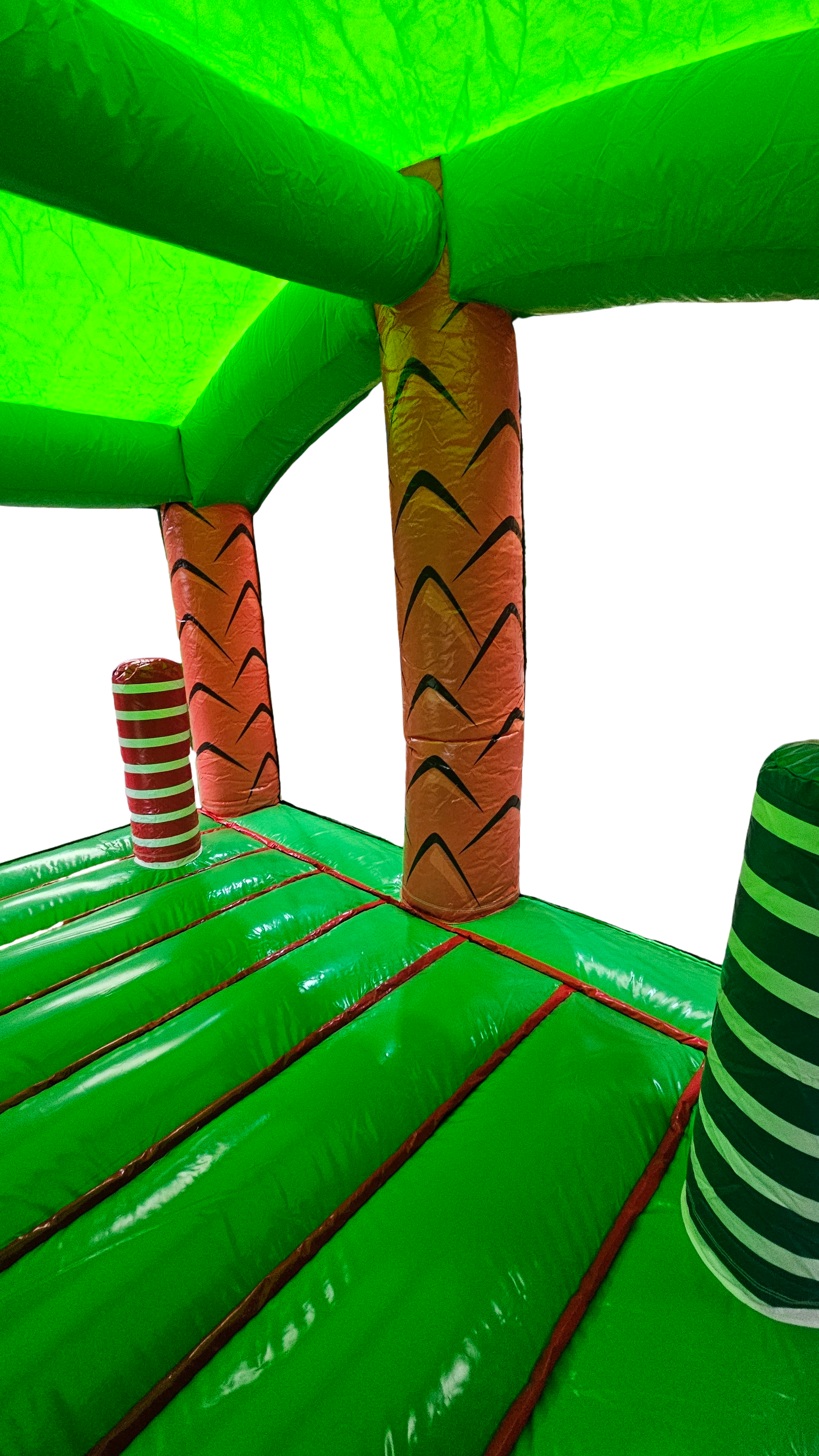 Springkussen dinoworld met dak - 4x4m 