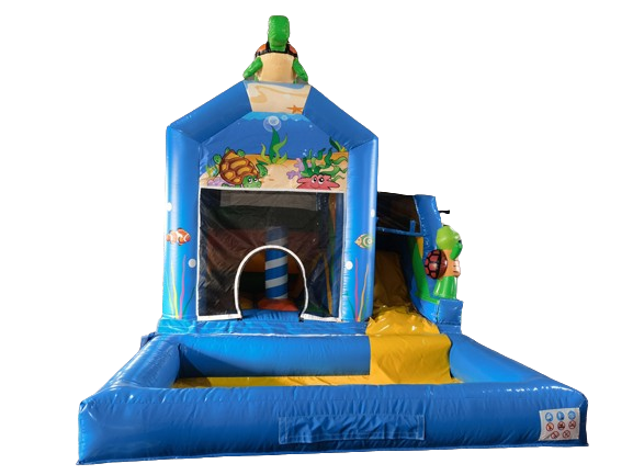 Springkussen met pool - 4,5x3,5 m - turtle 
